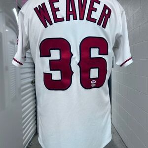 Jered Weaver Signed Angels Majestic Authentic Jersey 44 PSA DNA Auto